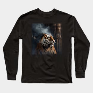 Tiger Infront Of The Colongne Cathedral Long Sleeve T-Shirt